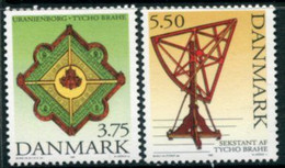 DENMARK 1995 Tycho Brahe Birth Anniversary MNH / **.  Michel 1110-11 - Unused Stamps