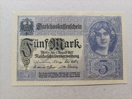 Billete De Alemania De 5 Mark, Año 1917, UNC - 5 Mark