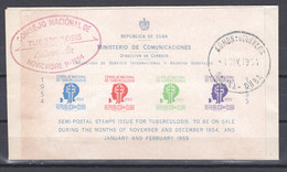 Cuba 1954 Zwangszuschlagsmarken TUBERCULOSE Mi 22-25 In Undented Sheet On Cover With Special Cancelations RARE! - Wohlfahrtsmarken