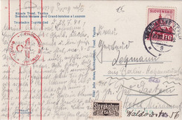 SLOVAQUIE 1941 CARTE CENSUREE DE TEPLICE - Lettres & Documents