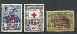 PORTUGAL 1933 Michel 33 & 44 - 45 * Red Cross Roter Kreuz Portofreiheitsmarken - Ungebraucht