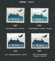 NORVEGIA 1927-41 - Aereo E Castello Akershsus, Oslo - MNH - UN. A1, A1A, A2, A3 - Nuovi