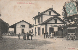 SILLERY - LA GARE - BELLE CARTE ANIMEE - ATTELAGE - VOITURE COURRIER A DROITE - - Sillery