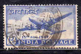 INDIA INDE 1947 ELEVATION TO DOMINION STATUS FOUR-MOTOR PLANE 12a USED USATO OBLITERE' - Used Stamps