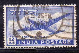 INDIA INDE 1947 ELEVATION TO DOMINION STATUS FOUR-MOTOR PLANE 12a USED USATO OBLITERE' - Oblitérés