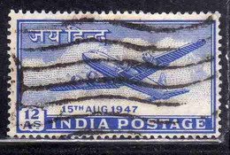 INDIA INDE 1947 ELEVATION TO DOMINION STATUS FOUR-MOTOR PLANE 12a USED USATO OBLITERE' - Gebruikt