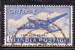 INDIA INDE 1947 ELEVATION TO DOMINION STATUS FOUR-MOTOR PLANE 12a USED USATO OBLITERE' - Usati