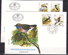 Yugoslavia Republic 1991 Birds Mi#2463-2466 FDC - Cartas & Documentos