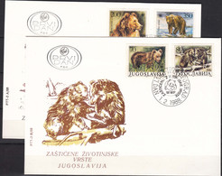 Yugoslavia Republic 1988 Animals Bears Mi#2260-2263 FDC - Storia Postale