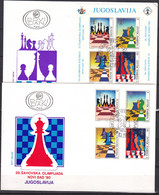 Yugoslavia Republic 1990 Chess Mi#Block 38 And 39 FDC - Storia Postale