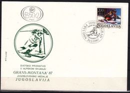 Yugoslavia Republic 1987 Skiing Winter Sports Mi#2215 FDC - Lettres & Documents