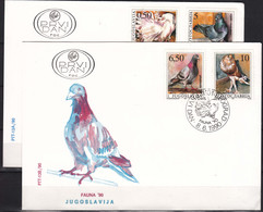 Yugoslavia Republic 1990 Birds Pigeons Mi#2425-2428 FDC - Lettres & Documents