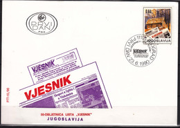 Yugoslavia Republic 1990 Newspapers Mi#2432 FDC - Storia Postale