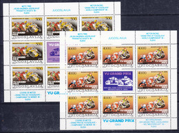 Yugoslavia Republic 1989 Moto Sport Grand Prix Mi#2345-2346 Mint Never Hinged Kleinbogen - Ungebraucht