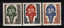 Polynésie - 1958  -  Timbres Taxe N° 1 à 3  - Neufs * - - MLH - Impuestos