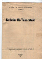 VP20.088 - 1933 - 34 - Lycée La Tour D'Auvergne à QUIMPER - Bulletin Bi - Trimestriel - Elève Hervé JAOUEN - Diplome Und Schulzeugnisse