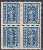 Austria 1922 Mi#395 Mint Never Hinged Piece Of 4 - Unused Stamps