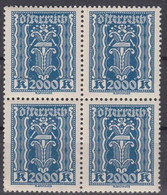 Austria 1922 Mi#395 Mint Never Hinged Piece Of 4 - Neufs