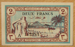 TUNISIE - 2 Francs 1943 - Protectorat Français - Tunisie