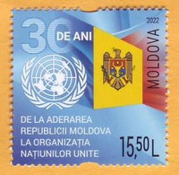 2022  Moldova Moldavie   "30 Years Of Moldova In The UN" 1 V Mint - Moldova