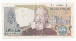 2000 Lire Galileo 1983, N° KA 187482 R, Tres Beau Billet , à Garder Son Craquant D’origine - 2.000 Lire