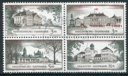 DENMARK 1994 Royal Residences Se-tenant Block Ex Booklet Used. Michel 1073-76 - Oblitérés