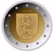 2 Euro COIN  Latvia 2017  Region  LATGALE Commemorative Coin LETTLAND LETTONIA  UNC  FROM MINT ROLL - Lettonia