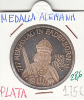 CRM0286 MEDALLA PLATA ALEMANIA 777 REICHSTAG IN PADERNORN 175 - Otros & Sin Clasificación