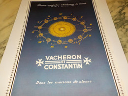 ANCIENNE PUBLICITE PREMIERE MANUFACTURE DU MONDE VACHERIN ET CONSTANTIN 1952 - Sonstige & Ohne Zuordnung