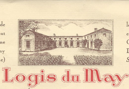 1947 VINS ALCOOL VIGNERONS SUPERBE ENTETE LOGIS DU MAY DISTILLERIE GRANDE CHAMPAGNE Cognac Pour Chabbert Bergerac - 1900 – 1949