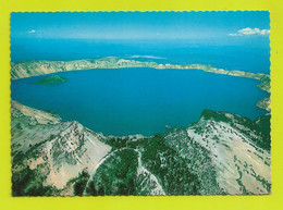 OREGON Wizard Island On The Left And The Phantom Ship On The Right In Crater Lake As Seen From The Air VOIR DOS - Portland