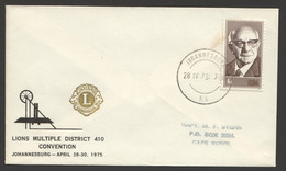 1975 Lions Club Multiple District Convention - Johannesburg April 28-30 Souvenir Cover - Storia Postale