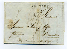 Lettre De LIVORNO Avec Marque De Transit TOSCANE / Pour Bruxelles En France / 1801 - 1801-1848: Vorläufer XIX