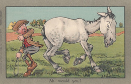 Artist Image GE Shepheard 'Ah, Would You?' Horse Man Humor, C1910s/20s Vintage Postcard - Shepheard