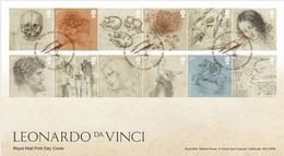 GROSSBRITANNIEN GRANDE BRETAGNE GB 2019 LEONARDO DA VINCI  SET 12v. FDC SG 4170-81 MI 4324-35 YT 4736-47 SC 3803-14 - 2011-2020 Decimal Issues