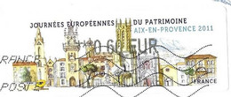 JOURNEE EUROPEENNES DU PATRIMOINE A AIX EN PROVENCE 2011 - VIGNETTE ILLUSTREE ( SANS LA MENTION LETTRE ) HYDRAVION... - Cartas & Documentos