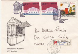 Macau, Macao, FDC, (343), 2º Quiosque Postal, 1996, Registada - FDC