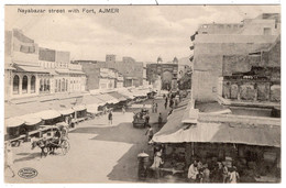 AJMERE - Nayabazar Street With Fort - Phototype - India