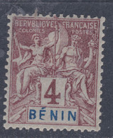 Bénin N° 35 X  Type Groupe Légende BENIN : 4 C. Lilas-brun Sur Gris Trace De Charnière  Sinon TB - Unused Stamps
