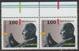 Deutschland 1995 Nr.1827 Paar ** Postfrisch 100.Geb. Leopold Von Paul Hindemith ( 8920 ) - Unused Stamps