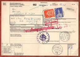 Paketkarte, Bellinzona U.a., Wettingen Dorf Ueber Basel Freiburg Nach Velbert 1969 (7368) - Cartas