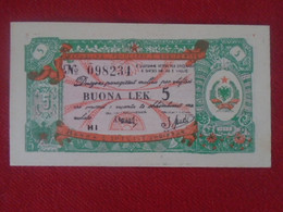 ALBANIA, P FX  5,  5 Buona  Lek , 1953 , UNC Neuf - Albania