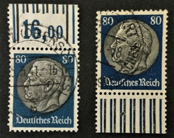 1933 Paul Von Hindenburg Mi. 527 W OR + 527 W UR - Used Stamps