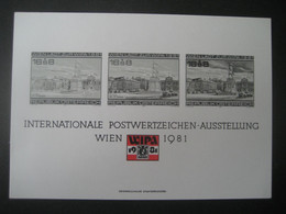 Österreich 1981- Schwarzdruckblock WIPA 1981, Beigabe Zur Eintrittskarte Wipa'81 - Storia Postale