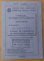 1934 BIGLIETTO FERROVIARIO+della CROCIERA TRANSATLANTICO AUGUSTUS+usato+12 Pagine-LL885 - Europa