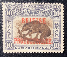 North Borneo 1901 BRITISH PROTECTORATE SG 134 = 100 £, 10c Sun Bear Perf. 13 1/2-14 Unused (*) VF  (ours Malaysia Malaya - Borneo Del Nord (...-1963)