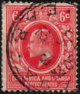 1910 King Edward VII New Currency 6c.  SG 43 / Sc 33a / YT 126 / Mi 35 II Used / Oblitéré / Gestempelt [mu] - Herrschaften Von Ostafrika Und Uganda