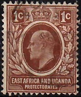 1908 King Edward VII New Currency 1c.  SG 34 / Sc 31 / YT 124 / Mi 33 Used / Oblitéré / Gestempelt [mu] - Protettorati De Africa Orientale E Uganda