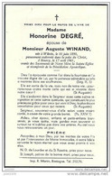 BOURCY ..-- Mme Honorine DEGRE , épouse De Mr Auguste WINAND , Née En 1890 à WIBRIN , Décédée En 1961 . - Bastogne