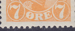 Denmark 1921 Mi. 3, 7 Øre Chr. X. Overprinted PORTO Portomarke Postage Due ERROR Variety Extra Ring In '7' In Circle MH* - Varietà & Curiosità